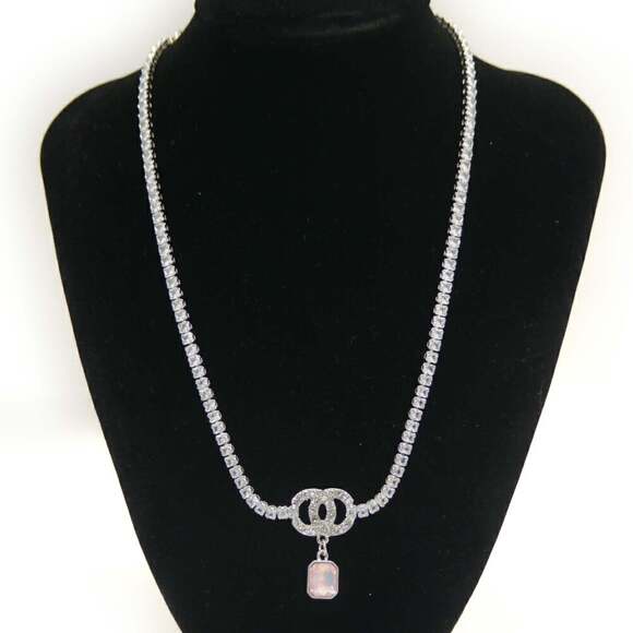 CHANEL Authentic Pink Logo Necklace - Picture 6 of 6